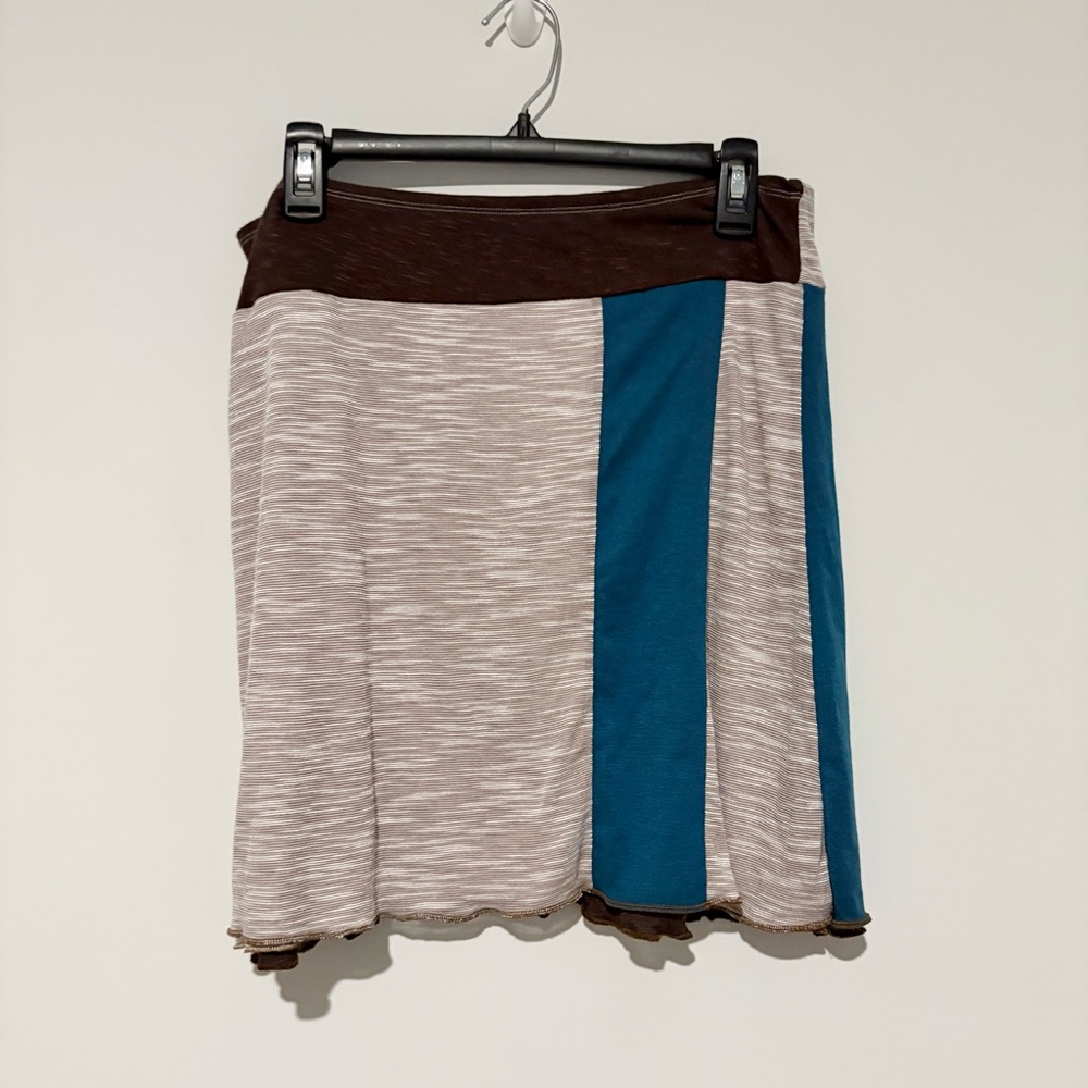 Love Letter Heather Color‎ block Skirt Brown Blue Size medium